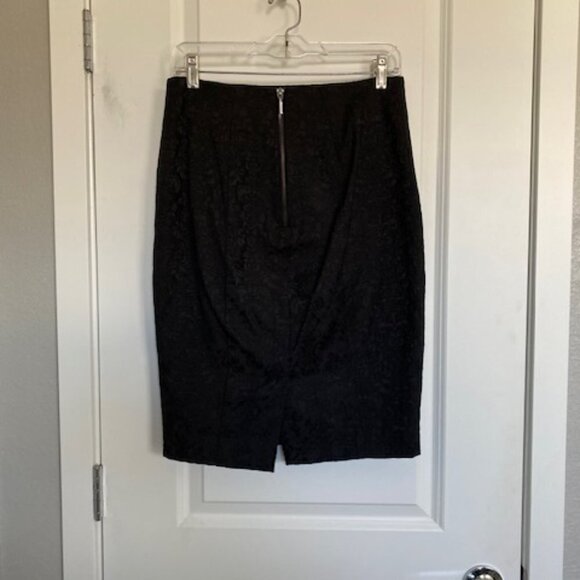 MOSSIMO Black Damask High Waisted Slim Pencil Skirt 8 - Picture 7 of 13